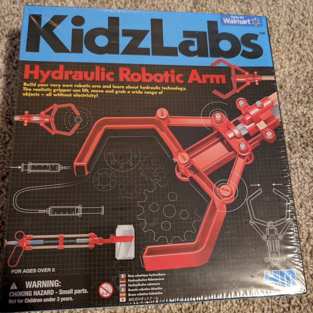 New! KidzLabs Hydraulic Robotic Arm - Red